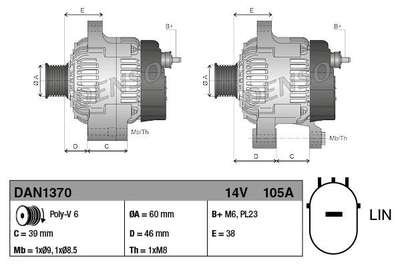 DAN1370 Alternator image 4
